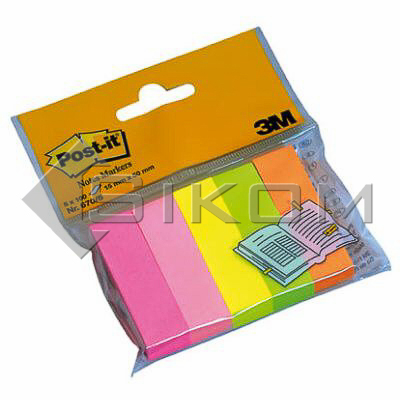 Samolepicí bločky Post-it značkovací - 15 mm x 50 mm / 5 x 100 lístků